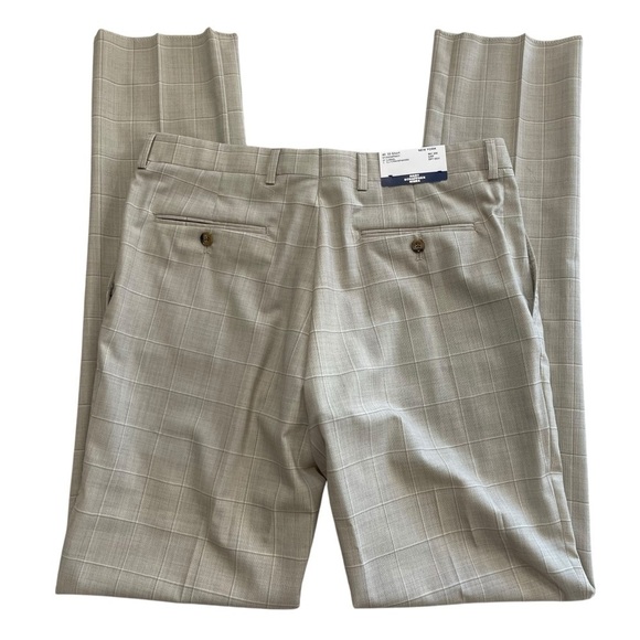 Hart Schaffner Marx Suit Mens 40 Reg New York Fit Cream/Beige Windowpane $795 - Picture 16 of 16